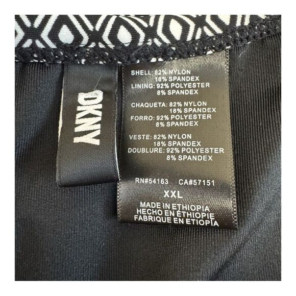 DKNY Black White Geo Print One Piece Swimsuit Size XXL - Picture 4 of 8